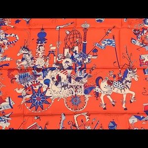 Hermès scarf New with Box. La Folle Parade. 36x36. Rare. Gorgeous! Must have!!!